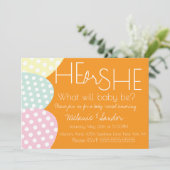 Ostern Er oder Sie Baby Reveal Baby Shower Einladung (Stehend Vorderseite)