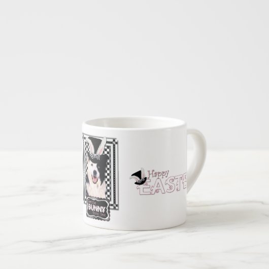 Ostern - etwas Häschen-Lieben Sie - Grenzcollie Espressotasse (Vorderseite Rechts)