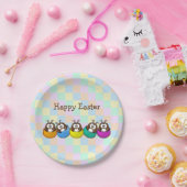 Ostern-Eule - Regenbogen Pappteller (Party)