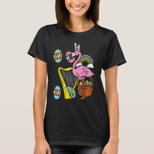 Ostern Flamingo Bunny Ears Eggs Harp Niedlich Wome T-Shirt