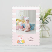 Ostern-Foto mit Häschen-Karte Einladung (Stehend Vorderseite)