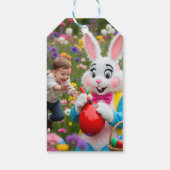 Ostern Foto von Hase und Kind Geschenkanhänger (Rückseite)