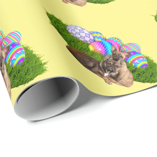 Ostern französische Bulldogge Geschenkpapier (Rolleneckpunkt)