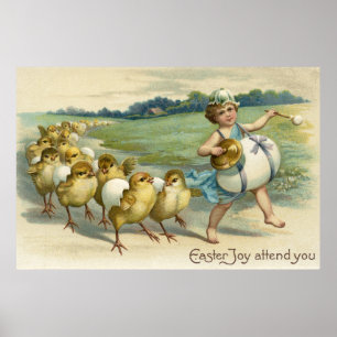 Ostern-Freude nehmen an YouChicks in einer Parade Poster