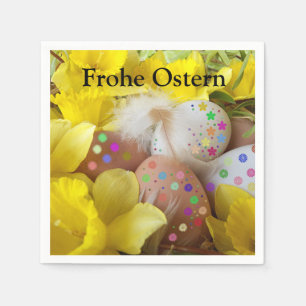 ostern,frohe ostern,eier,bunte ostereier postkarte serviette