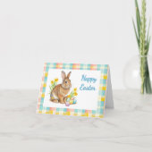Ostern Frühlingskariert Feiertagskarte (Vorderseite)