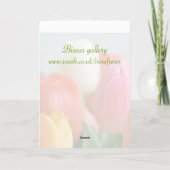 Ostern. Frühlingssulpen. Grüße. Feiertagskarte (Rückseite)