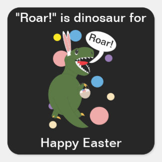 Ostern Funny Tyrannosaurus Dinosaur Personalisiere Quadratischer Aufkleber