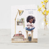 Ostern für Afrikanisches Mädchen Karte (Gelbe Blume)