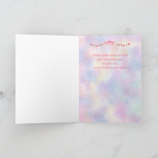Ostern für Nichte Sweet Bunnies auf dem Bike Karte (Innenseite)