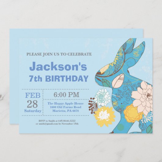 Ostern-Geburtstag Einladung (Vorne/Hinten)