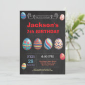 Ostern Geburtstag Junge Ostereier Geburtstag Einladung (Stehend Vorderseite)