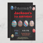 Ostern Geburtstag Junge Ostereier Geburtstag Einladung (Vorne/Hinten)