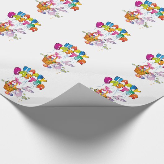Ostern-Geschenk-Verpackung/Häschen mit Korb mit Geschenkpapier (Ecke)