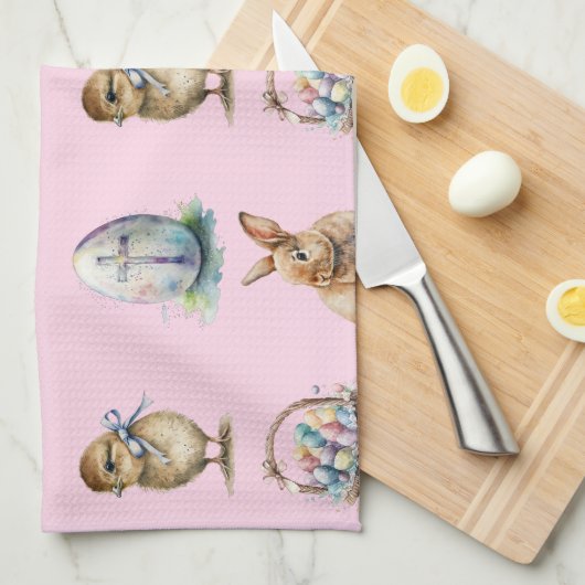 Ostern Geschirrtuch (Viertel Falte)