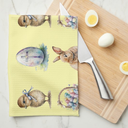 Ostern Geschirrtuch (Viertel Falte)