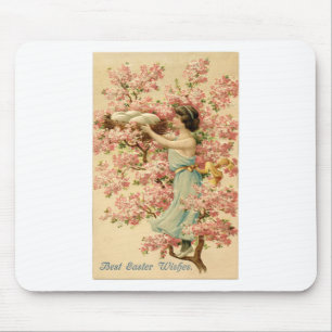 Ostern Glaube Blumen rosa Kirschblüten-Nest süß Mousepad