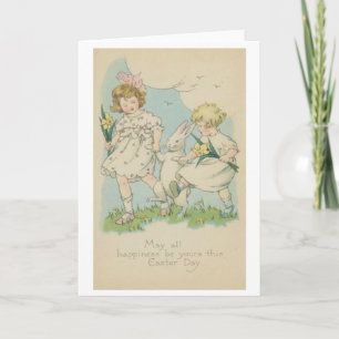 Ostern-Glück! Vintage Ostern-Gruß-Karte Feiertagskarte