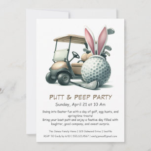 Ostern-Golf-Einladung zur Putt & Peep-Party Einladung