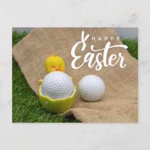 Ostern Golfen mit Golfball und Ei für Golfer Feiertagspostkarte