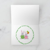 Ostern - Grandson - Zug/Bunnies/Balloons Feiertagskarte (Innenseite)