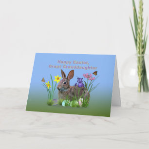 Ostern, großes Granddaug, Blumen, Eier und Feiertagskarte