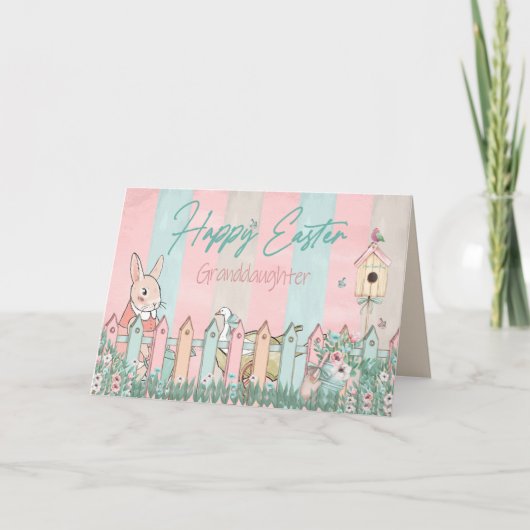 Ostern, Großtochter, Sonnengarten, Zaun Karte (Vorderseite)