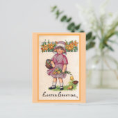 Ostern-Gruß-Vintage Ostern-Illustration Feiertagspostkarte (Stehend Vorderseite)