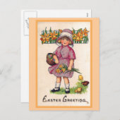 Ostern-Gruß-Vintage Ostern-Illustration Feiertagspostkarte (Vorne/Hinten)