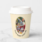 Ostern Hasen und Kind Foto Ovalrahmen Pappbecher (Vorderseite)