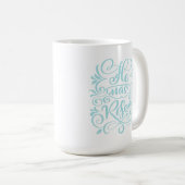 Ostern hat er Christliche Script Pastel Aquamarin Kaffeetasse (VorderseiteRechts)