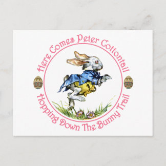 Ostern - Hier kommt Peter Cottontail Feiertagspostkarte