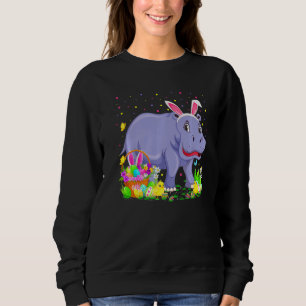 Ostern Hippo Bunny Egg Jagd Hippopotamus Osterfest Sweatshirt
