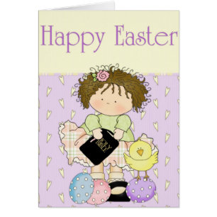 Ostern Hübsch Girl Ostern Grußkarte 9