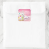 Ostern - Hübsche Eier in Rosa Quadratischer Aufkleber (Tasche)