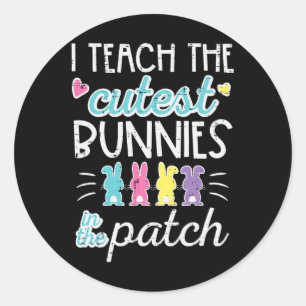Ostern I Unterrichte Niedliche Bunnies Patch Niedl Runder Aufkleber