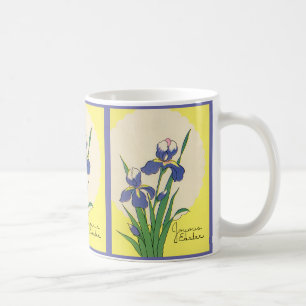 Ostern im alten Stil, Schwertlilien-Blumen im viol Kaffeetasse