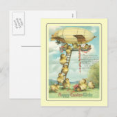 Ostern im Vintage-Stil Feiertagspostkarte (Vorne/Hinten)