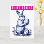 Ostern im Vintage-Stil Karte (Gelbe Blume)