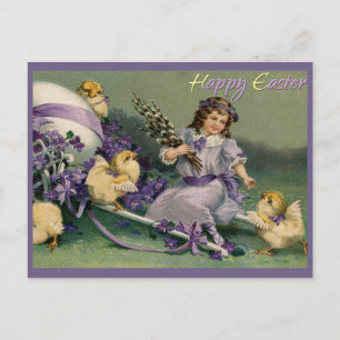 Ostern im Vintage-Stil Postkarte