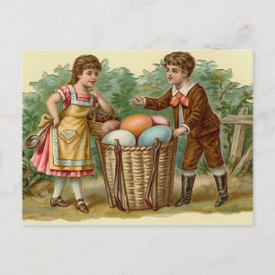 Ostern im Vintage-Stil Postkarte
