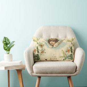 Ostern im Vintage-Stil, viktorianische Lilienblume Lendenkissen
