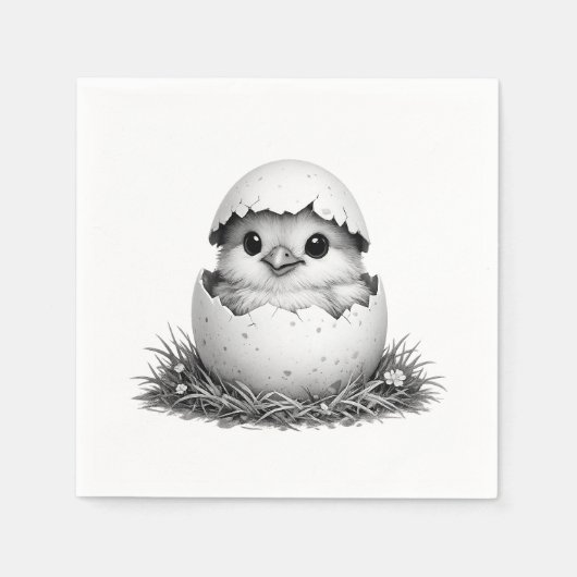 Ostern in Schwarzweiß Serviette (Vorderseite)