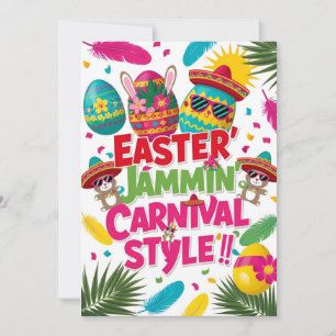 " Ostern Jammin’ Karneval" Pop-Up-Grußkarte Einladung