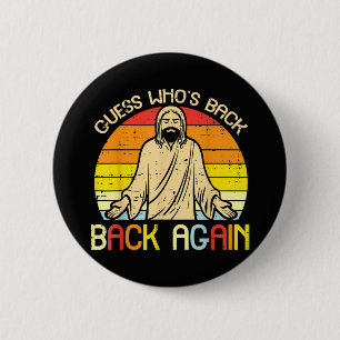 Ostern Jesus Errate Wer ist zurück Religiös Christ Button
