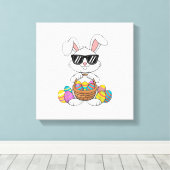 Ostern Jungen Mädchen Kinder Kleinkind Hase Kaninc Leinwanddruck (Insitu (Holzboden))