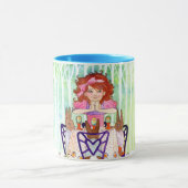 Ostern-Kaninchen-Brunch mit kleinem Mädchen Tasse (Zentrum)