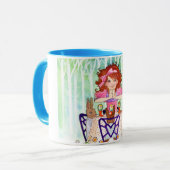 Ostern-Kaninchen-Brunch mit kleinem Mädchen Tasse (Vorderseite Links)