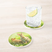 Ostern-Kaninchen Getränkeuntersetzer (Seite)