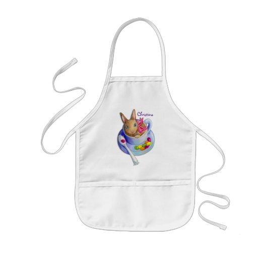 Ostern-Kaninchen in der Tee-Schale Kinderschürze (Vorne)